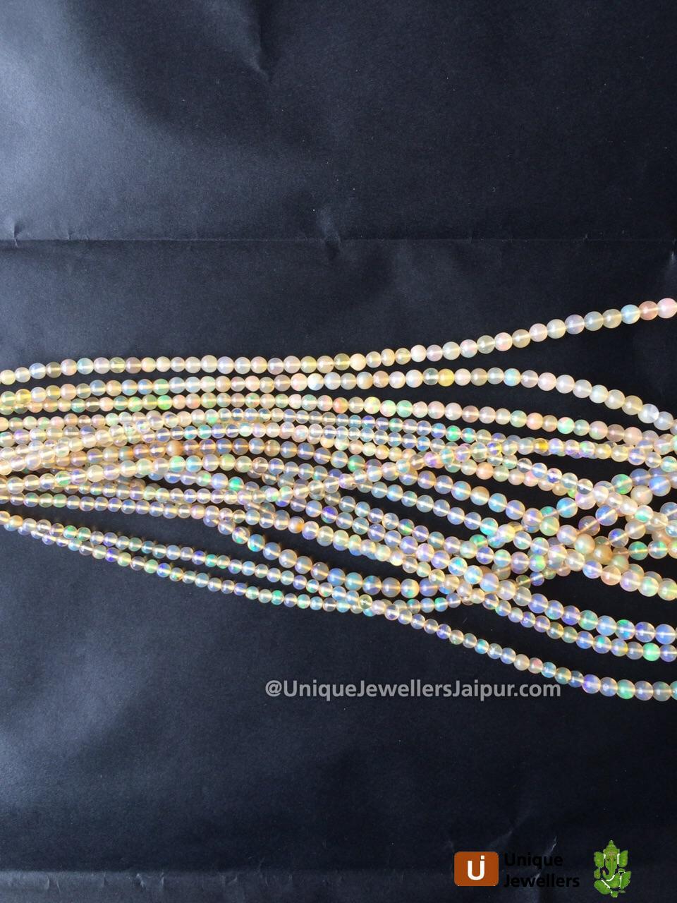 Orange Ethiopian Opal Smooth Round Beads